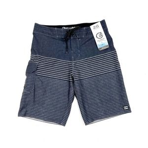 Billabong Recycler Pro Performance Boardshorts Blue Gray Striped Men’s Size 28